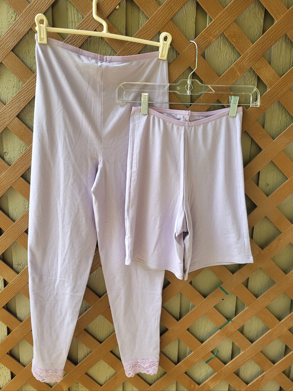 Undersummers lux cotton long underwear legging + shorts - "soft Lilac" medium